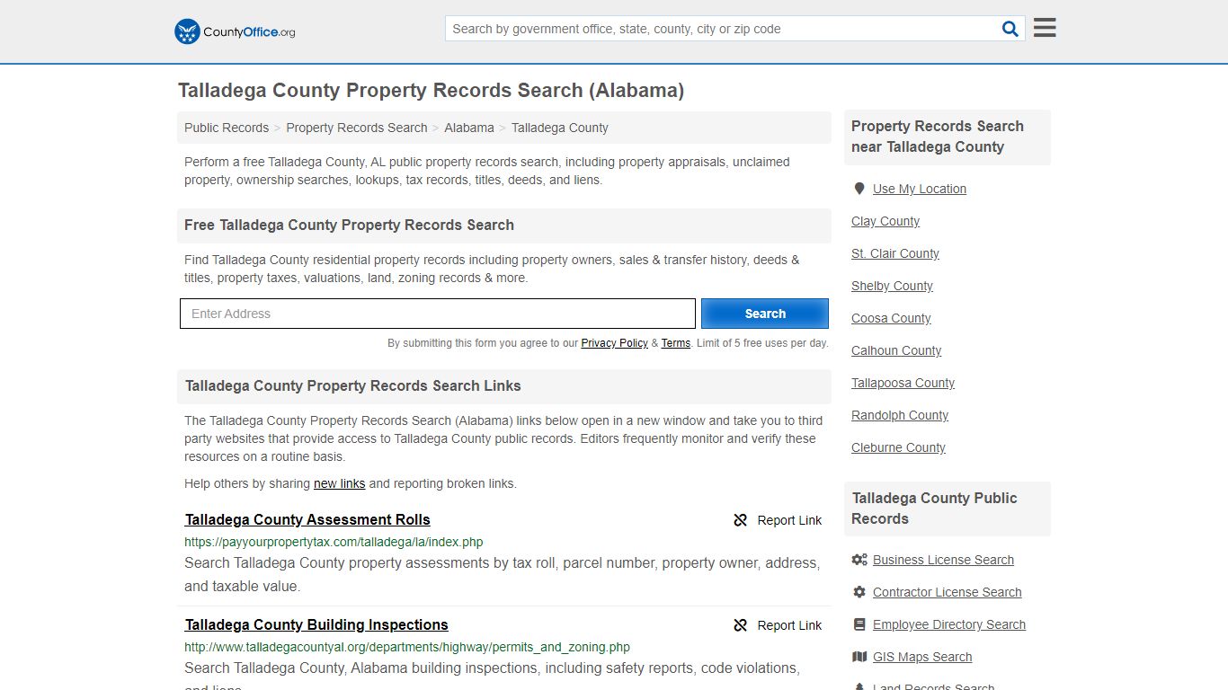 Property Records Search - Talladega County, AL ...